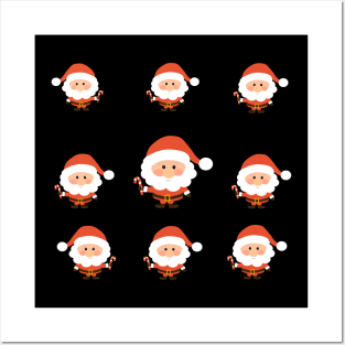 Santa claus pattern mask Posters and Art